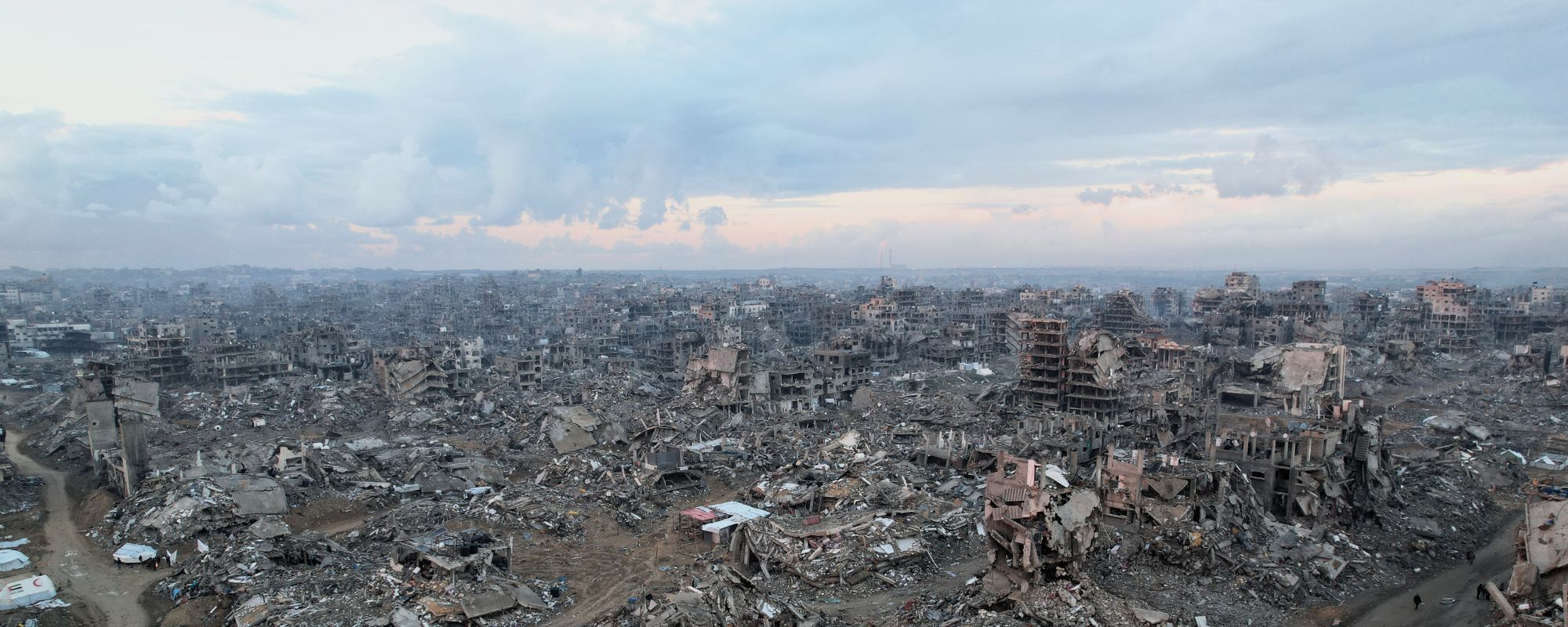Drönarbild över Gaza.